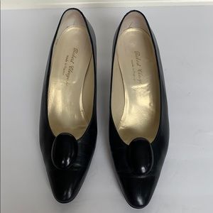 Vintage ROBERT CLERGERIE Navy Button Heels